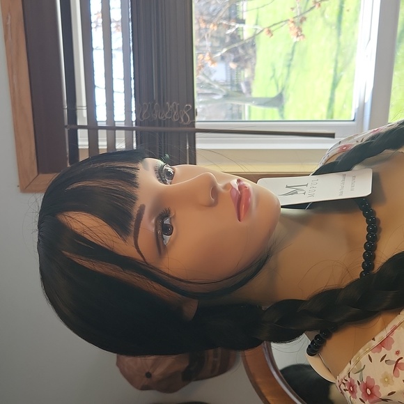 Mupul Wig ☆ 2 Braids w Bangs ☆ Black ☆ Wig ☆ Hair ☆ Cosplay, Theatre ☆ NEW in pk - Picture 4 of 17